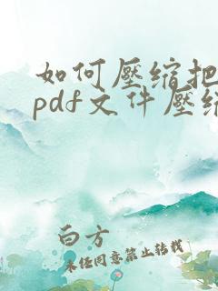 如何压缩把大的pdf文件压缩小