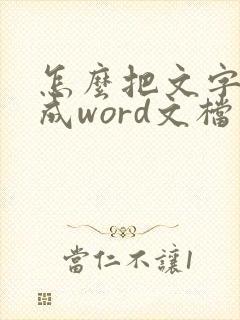 怎么把文字转化成word文档