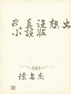 我真没想出名啊小说版