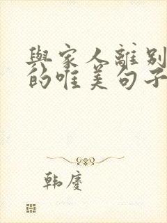 与家人离别不舍的唯美句子