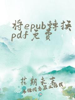 将epub转换pdf免费