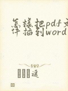 怎样把pdf文件插到word里