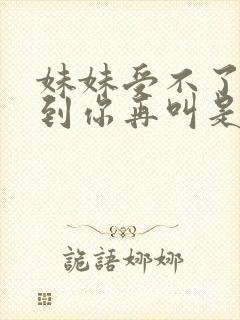 妹妹受不了我听到你再叫是什么歌