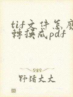 tif文件怎么转换成pdf