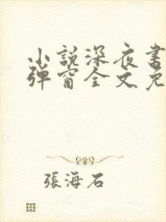 小说深夜书屋无弹窗全文免费阅读