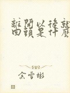 离开以后就别再回头是什么歌