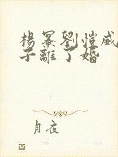 杨幂刘恺威为啥子离了婚