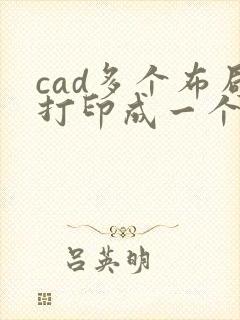 cad多个布局打印成一个pdf