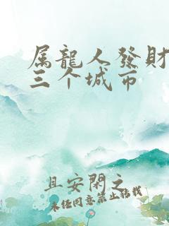 属龙人发财最猛三个城市