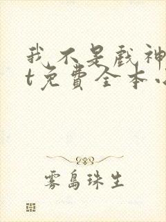 我不是戏神txt免费全本小说