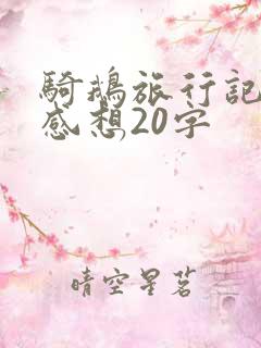 骑鹅旅行记阅读感想20字