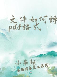 文件如何转换成pdf格式