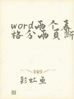 word两个表格分两页断开怎么办