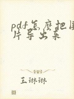 pdf怎么把图片导出来