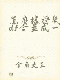 怎么样将几个pdf合并成一个压缩文件