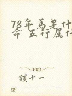 78年马是什么命 五行属什么