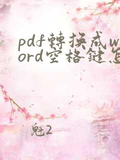 pdf转换成word空格键怎么去掉