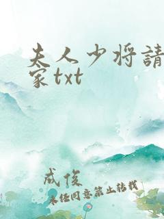 夫人少将请您回家txt