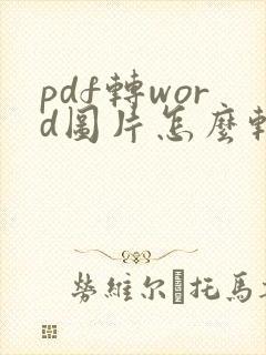 pdf转word图片怎么转