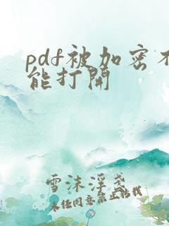 pdf被加密不能打开