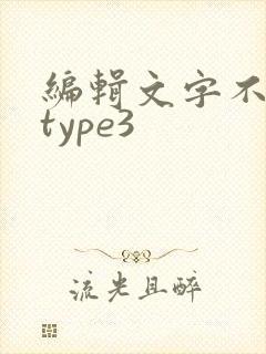 编辑文字不支持type3