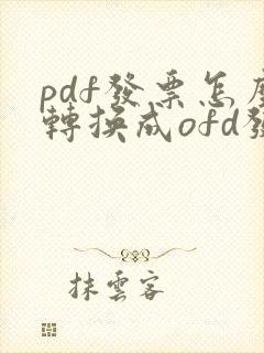 pdf发票怎么转换成ofd发票格式
