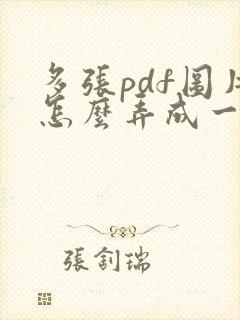 多张pdf图片怎么弄成一个文件