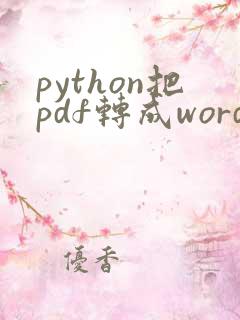 python把pdf转成word