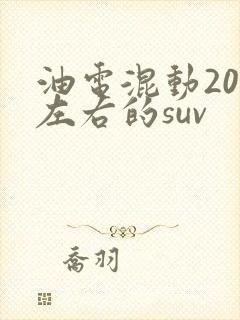 油电混动20万左右的suv