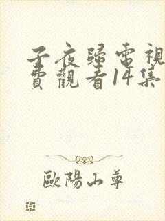 子夜归电视剧免费观看14集高清