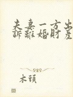 夫妻一方出轨起诉离婚财产分割