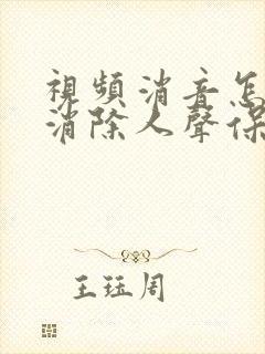 视频消音怎么弄消除人声保留背景音乐