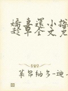 娇妻还小总裁要趁早全文免费阅读