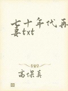 七十年代再婚夫妻txt