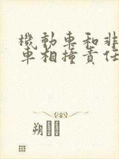 机动车和非机动车相撞责任划分规定