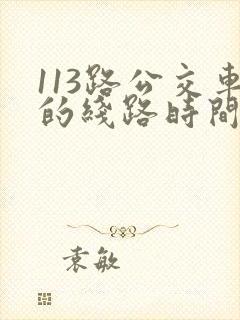 113路公交车的线路时间表