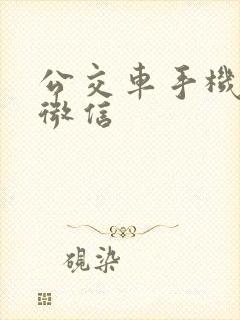 公交车手机支付微信