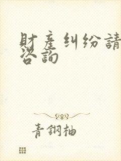 财产纠纷请律师咨询
