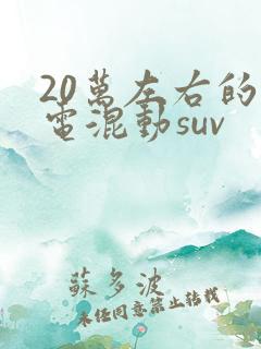 20万左右的插电混动suv