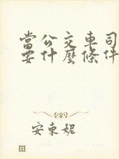 当公交车司机需要什么条件