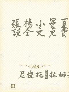 张杨小曼夏雪小说全文免费阅读