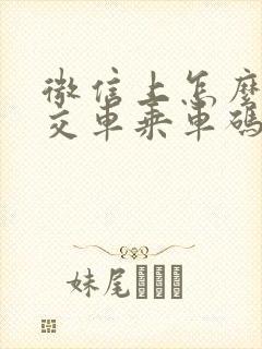 微信上怎么弄公交车乘车码