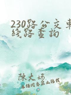 230路公交车线路查询