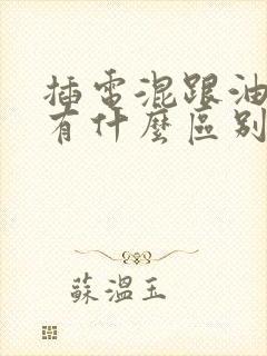 插电混跟油电混有什么区别