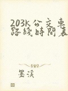 203k公交车路线时间表