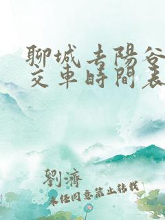聊城去阳谷的公交车时间表