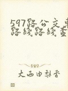 597路公交车路线路线查询