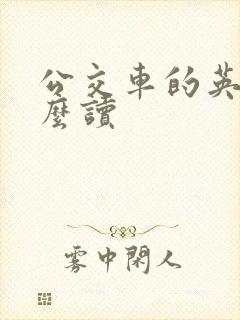 公交车的英语怎么读