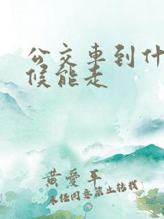 公交车到什么时候能走