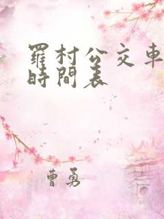 罗村公交车路线时间表